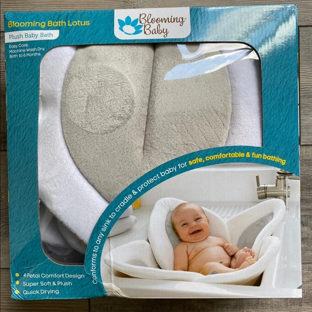 Blooming Bath Infant Baby Tub - Light Dark Grey and White